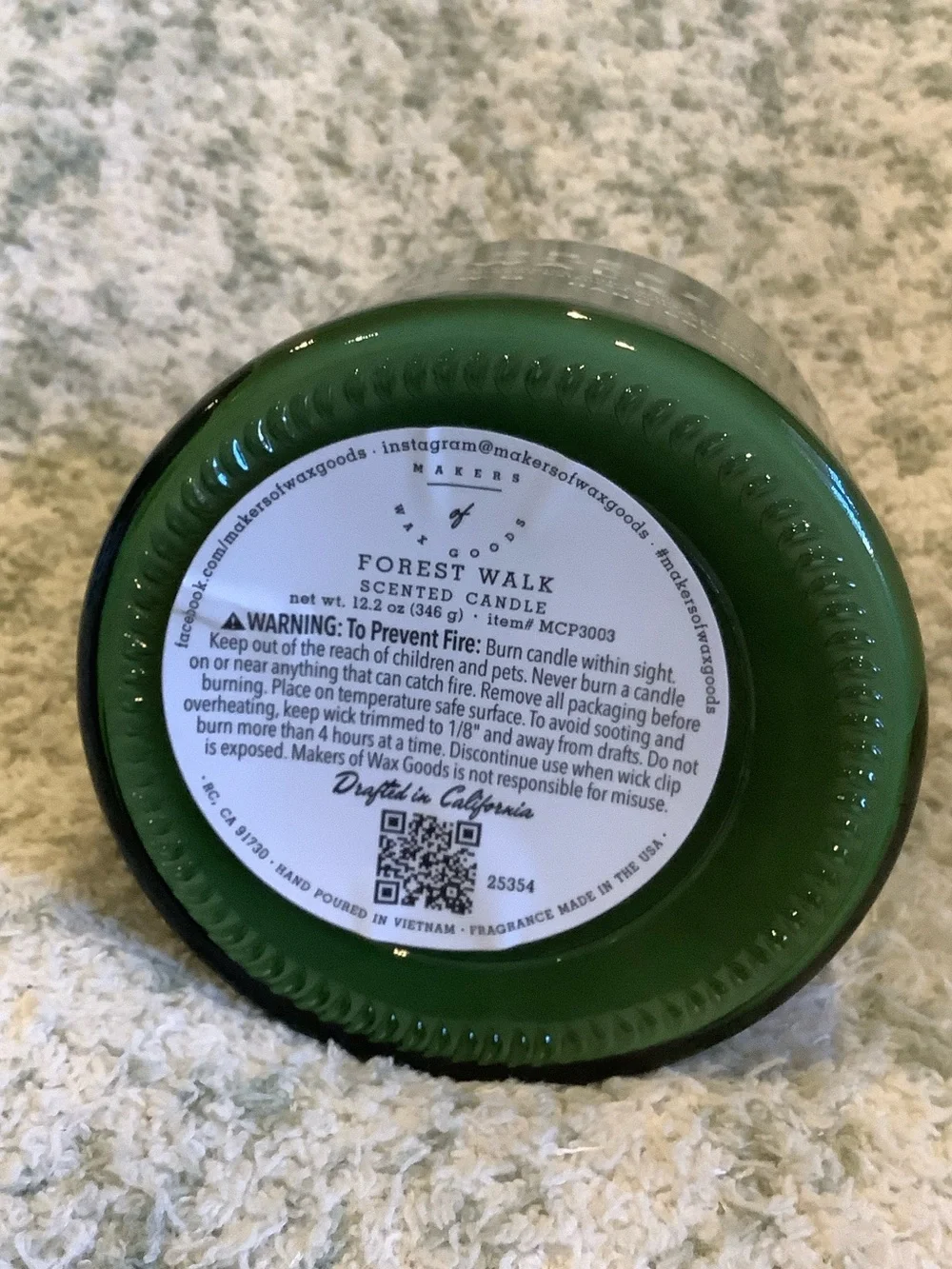 Forest Walk Hand Poured Scented Soy Wax Candle With Pressure Lid NWT 12.20 oz.